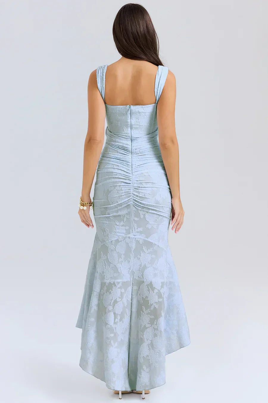 Kvinnors Off Shoulder Korsett Aftonklänning Maxi