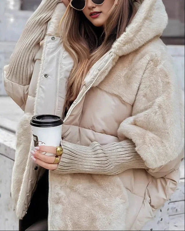 Dam Vinterdunjacka Med Huva