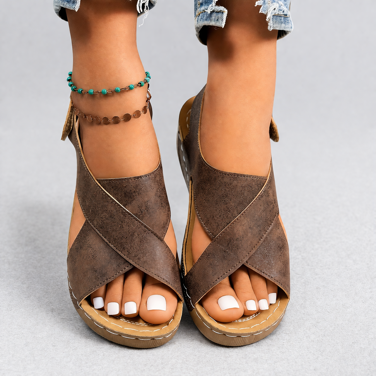 Kvinnors Sommarkil Sandaler Med Slip-On-Platåklack Och Halkfri Sula