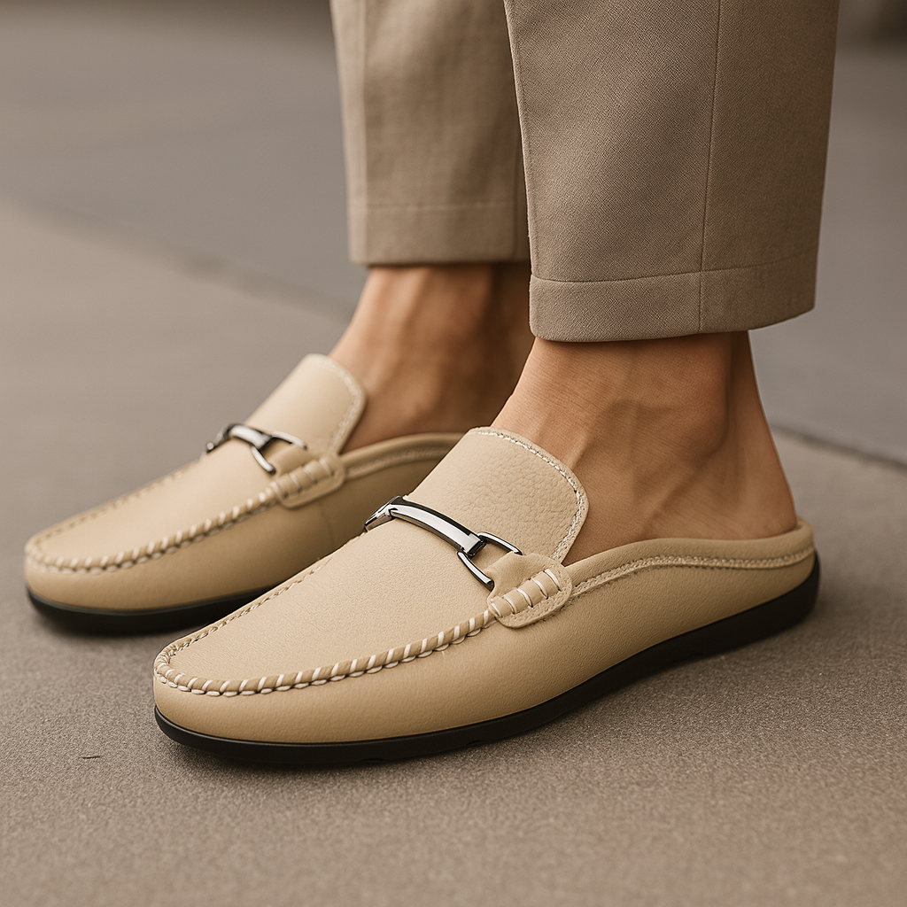 Herrloafers Handsydd Stövlar i konstläder Dämpad Innersula Gummisula