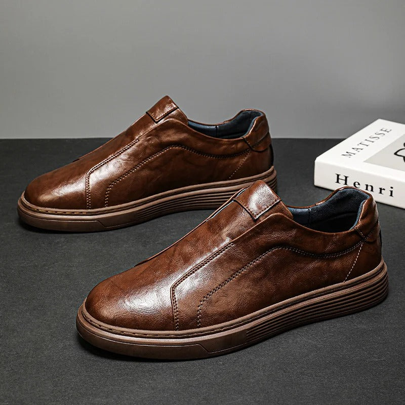 Herr-sneakers med låg profil, slip-on, minnesskum och dämpad sula