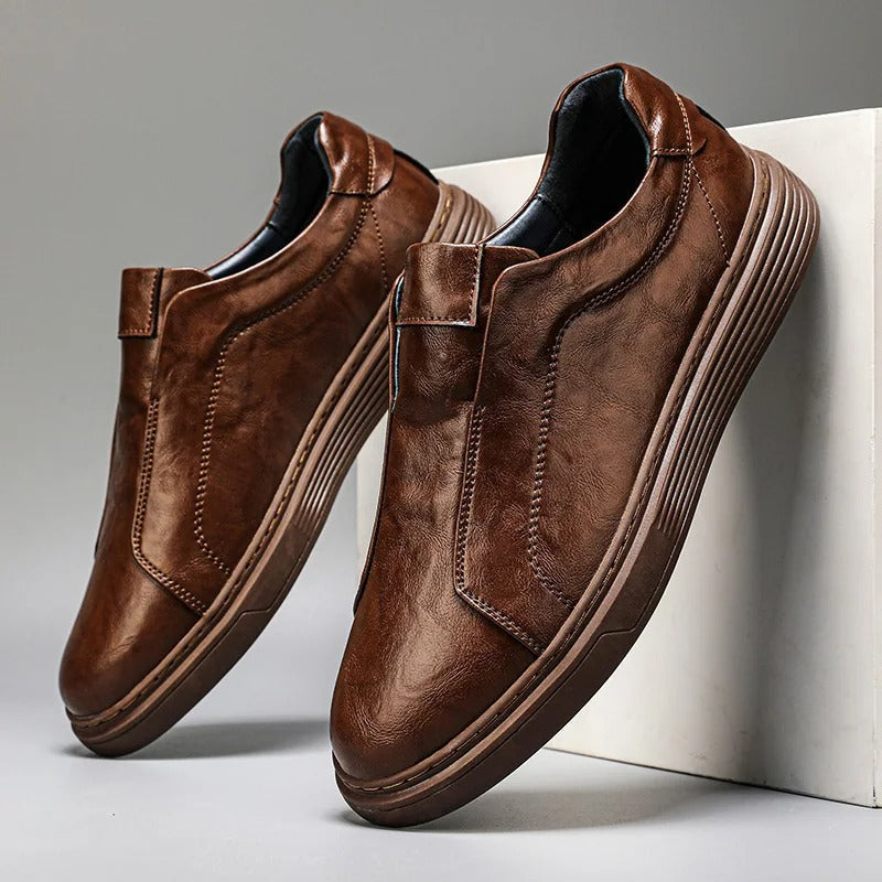 Herr-sneakers med låg profil, slip-on, minnesskum och dämpad sula