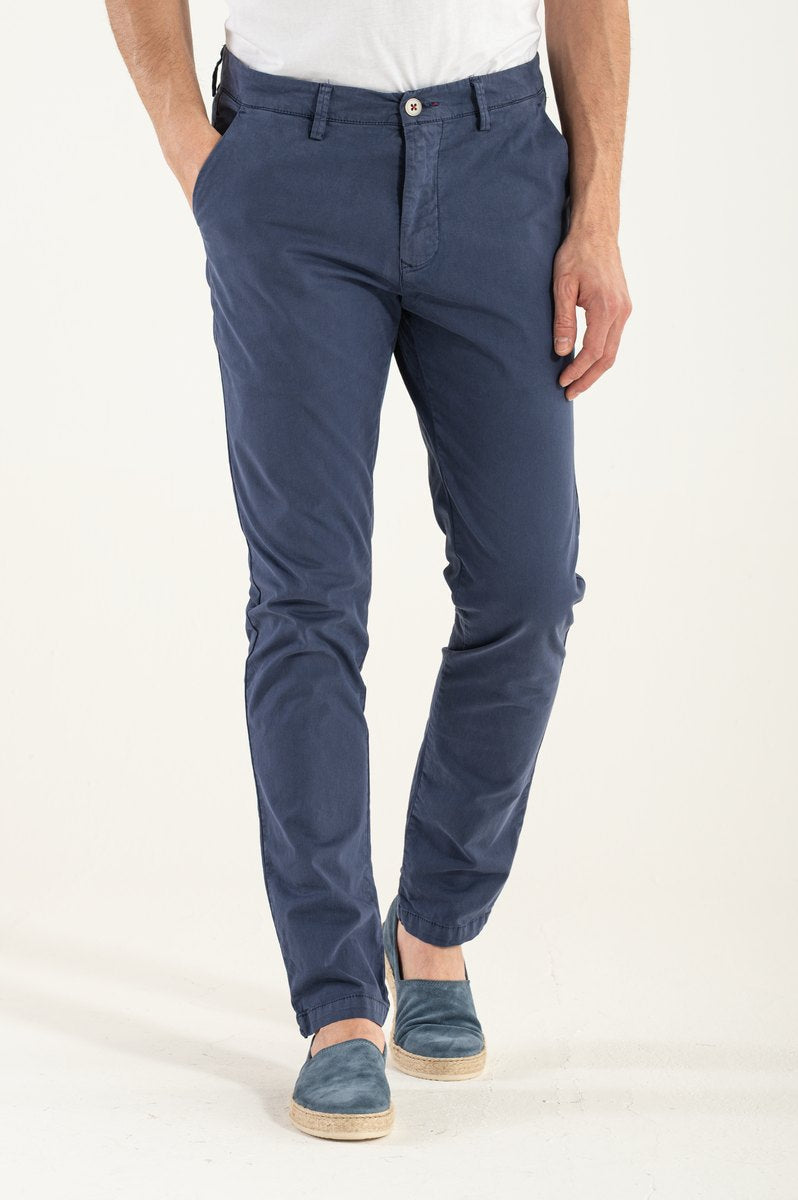 Herr Slim-Fit Byxor Med Dold Dragkedja Och Knappstängning