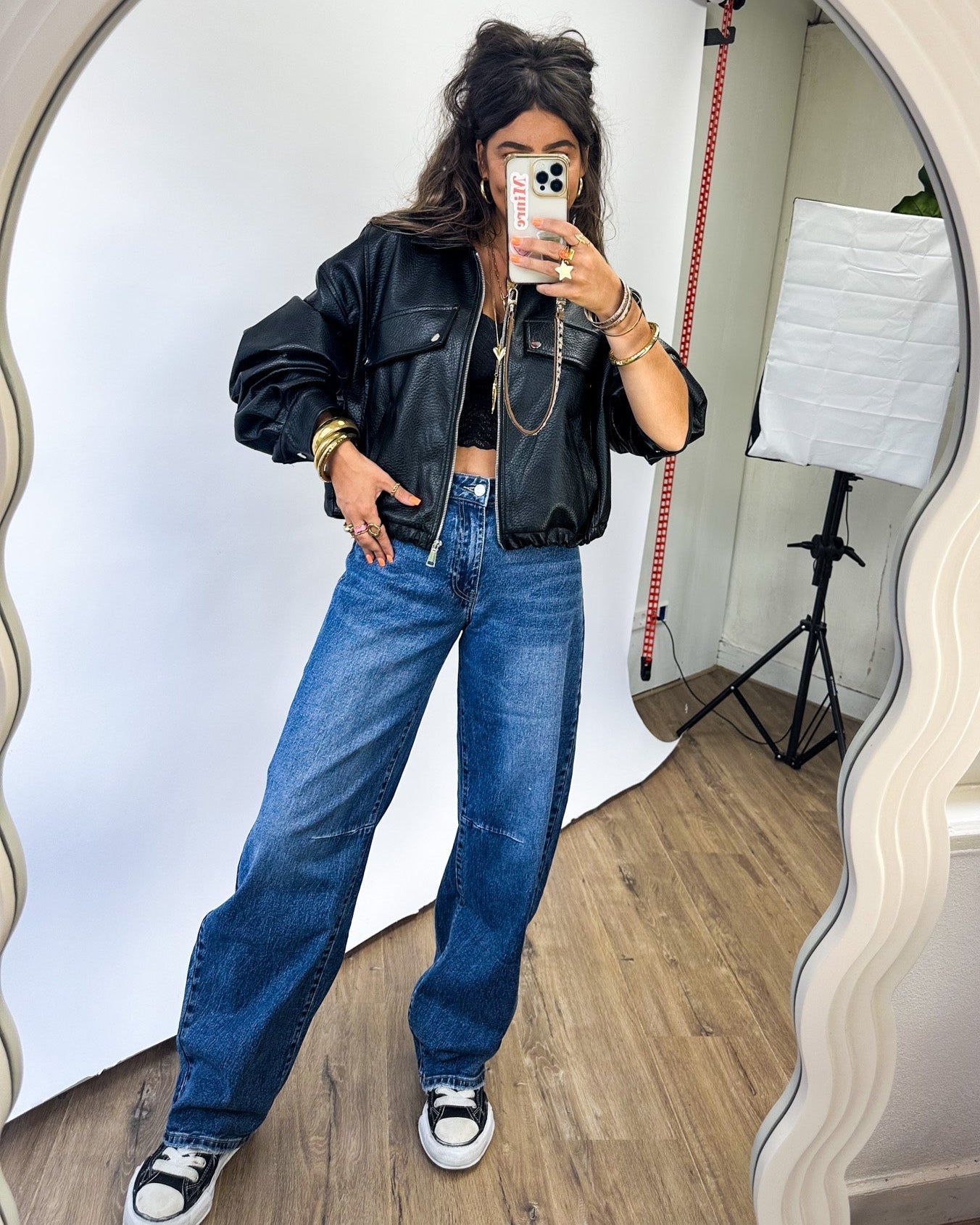 Jeans för Dam med Balloon Fit och Vida Ben