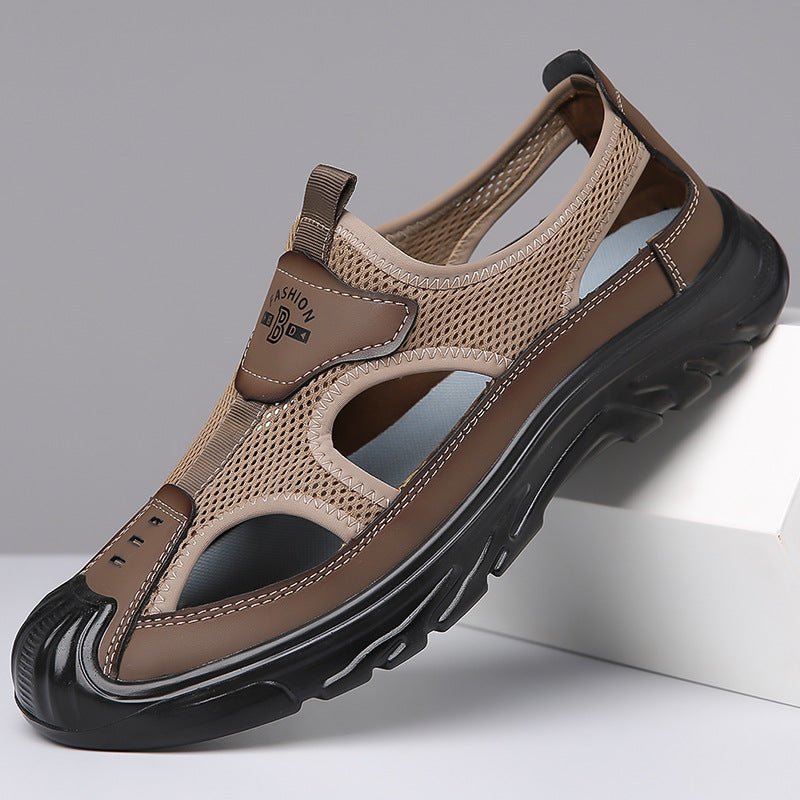 Herr Sommar Sandaler Med Andningsbar Mesh Och Halkfri Sula