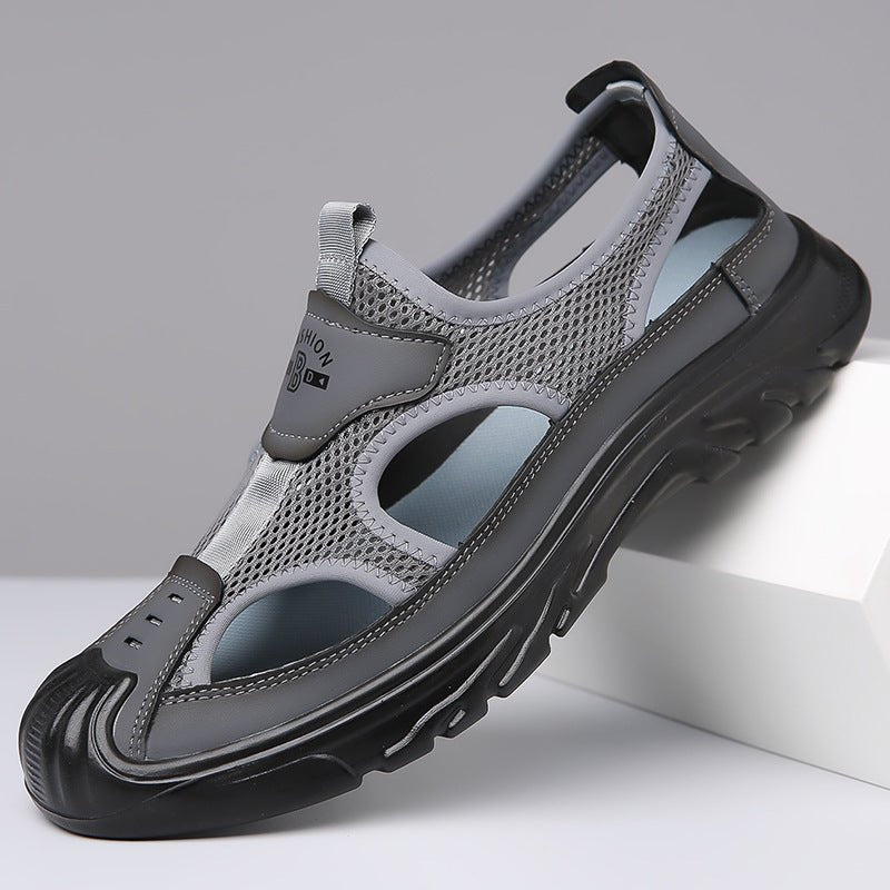 Herr Sommar Sandaler Med Andningsbar Mesh Och Halkfri Sula