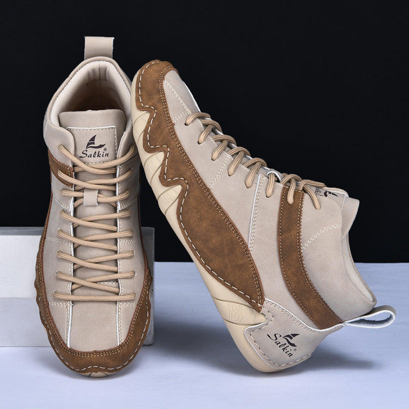 Herr Sneakers Med Vågformad Sula Och Kontrasterande Paneler