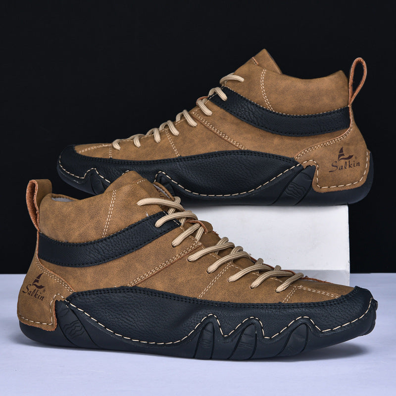 Herr Sneakers Med Vågformad Sula Och Kontrasterande Paneler