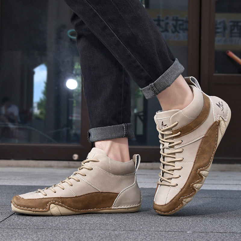 Herr Sneakers Med Vågformad Sula Och Kontrasterande Paneler