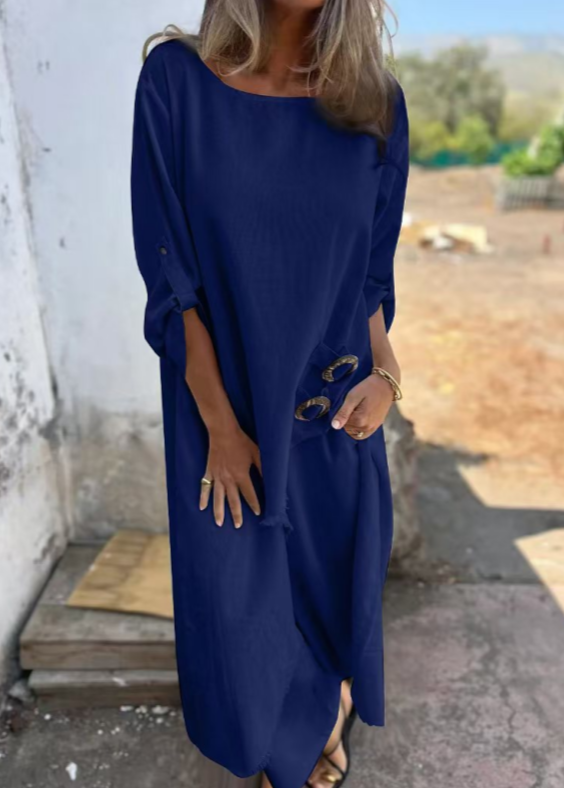 Sommarset Med Två Delar För Kvinnor, Klänning Och Byxor, Lös Passform