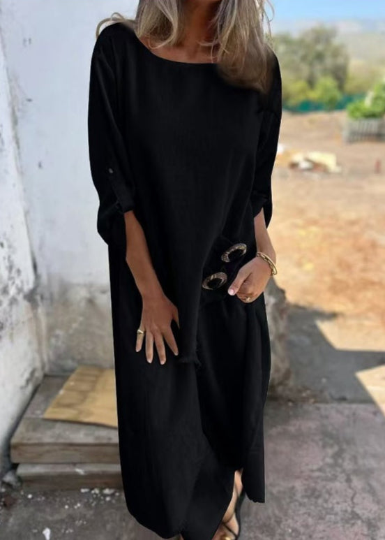 Sommarset Med Två Delar För Kvinnor, Klänning Och Byxor, Lös Passform