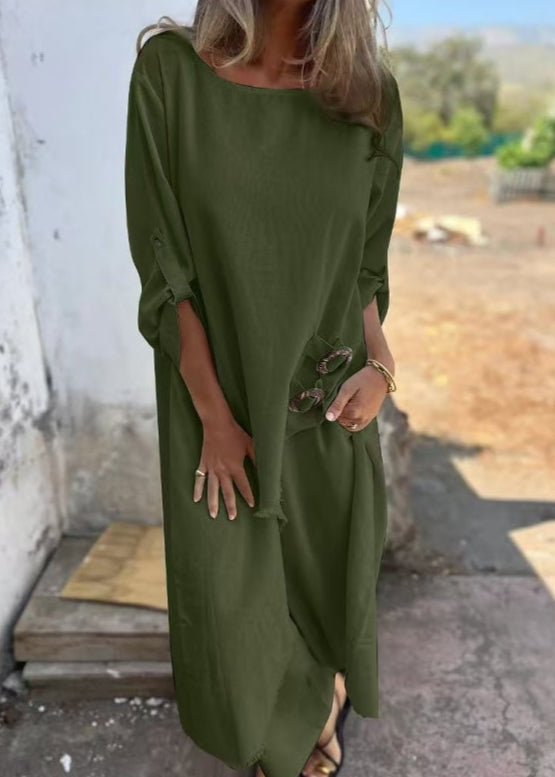 Sommarset Med Två Delar För Kvinnor, Klänning Och Byxor, Lös Passform