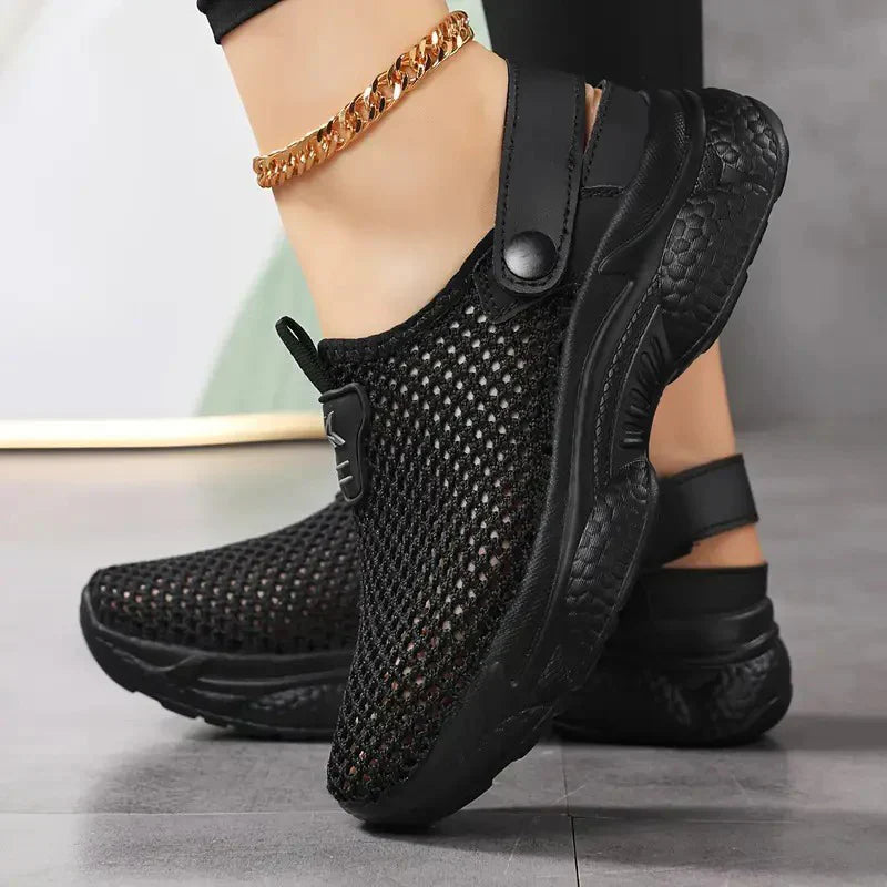 Dam Sommar Mesh Sneakers Justerbar Spänne Andningsbara Lätta Promenadskor