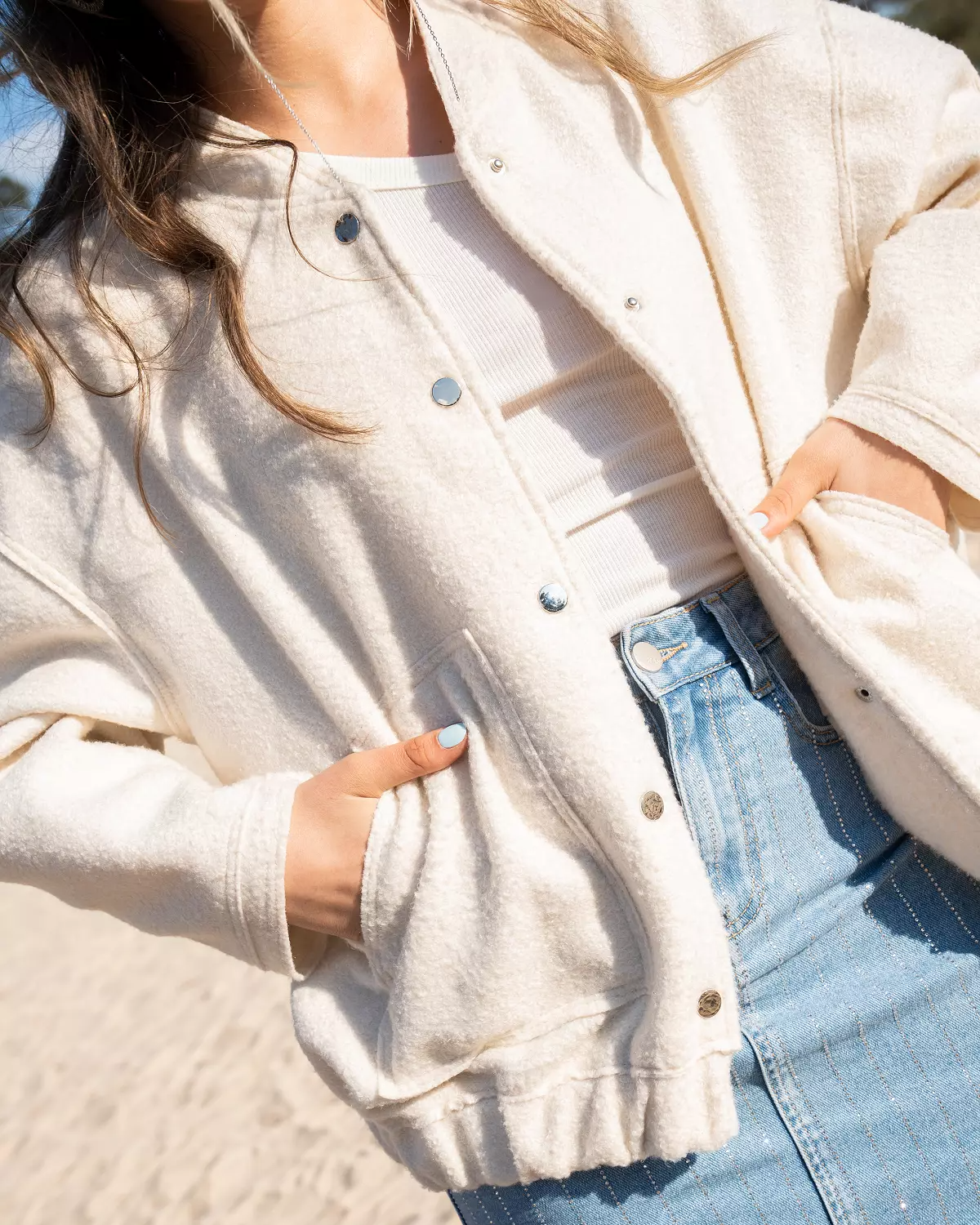 Dam Vår Bomberjacka Oversized Tweed Design