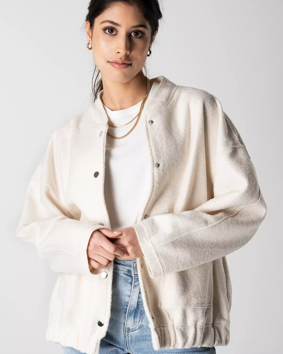 Dam Vår Bomberjacka Oversized Tweed Design