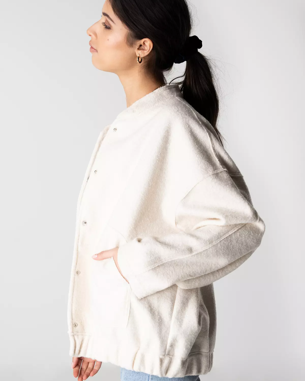 Dam Vår Bomberjacka Oversized Tweed Design