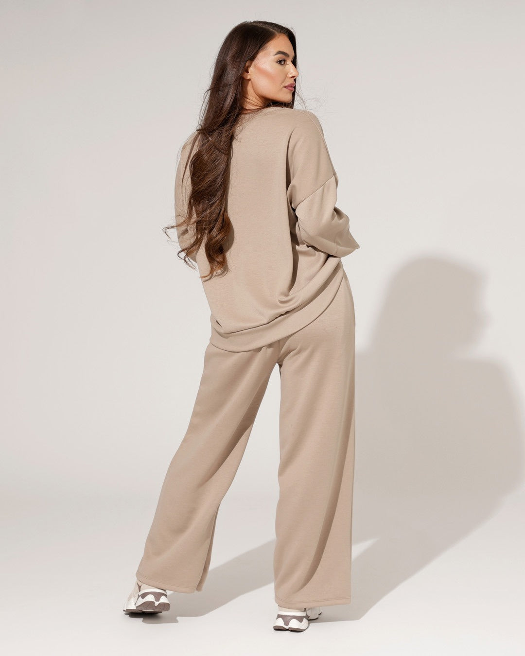 Loungewear-set för Dam med Lös Tröja och Vida Byxor