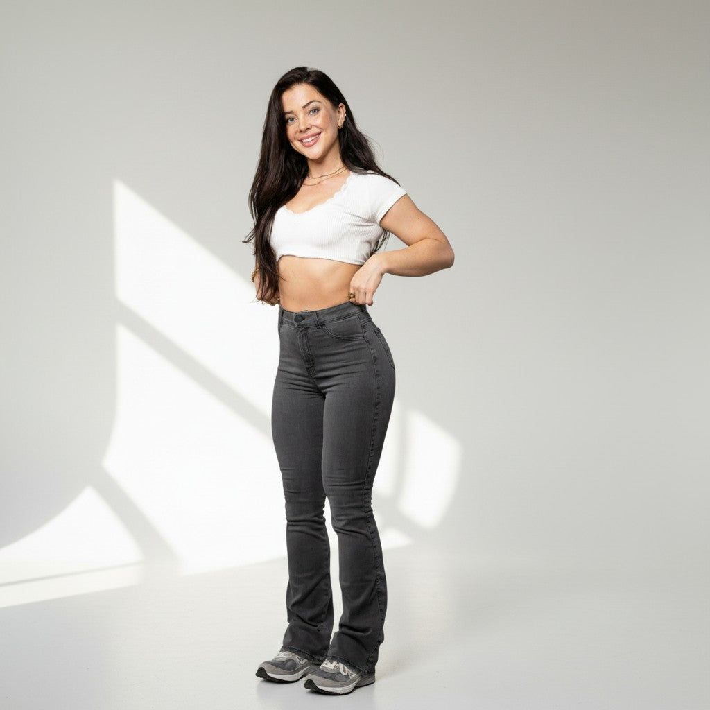 Damjeans Med Hög Midja Och Stretchig Denim