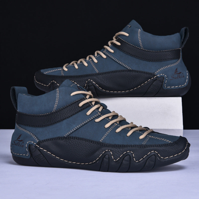 Herr Sneakers Med Vågformad Sula Och Kontrasterande Paneler