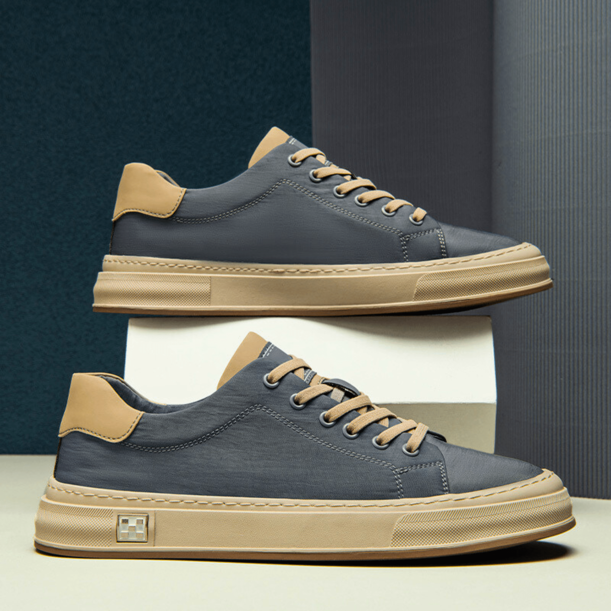 Herrsneakers Med Låga Snitt, Andningsbara, Lätta Och Vadderade Innersula