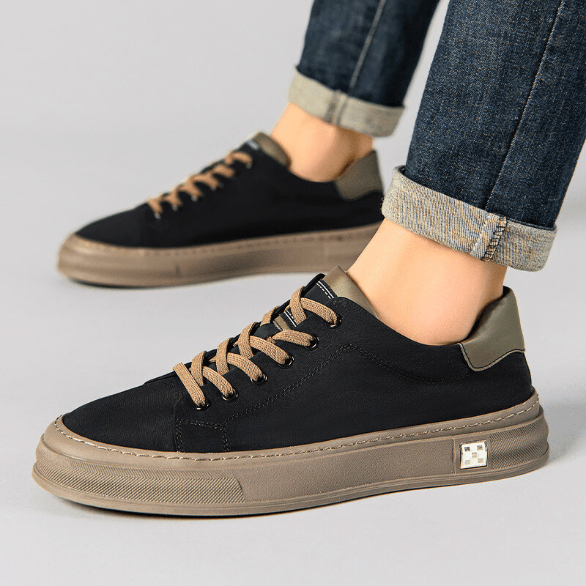 Herrsneakers Med Låga Snitt, Andningsbara, Lätta Och Vadderade Innersula