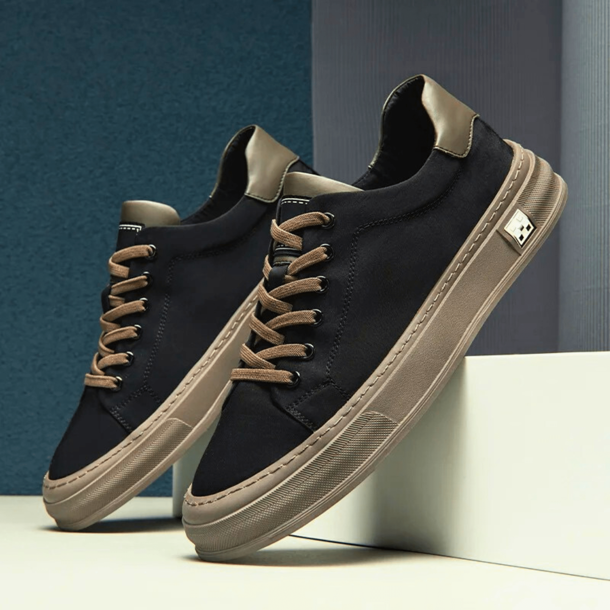 Herrsneakers Med Låga Snitt, Andningsbara, Lätta Och Vadderade Innersula