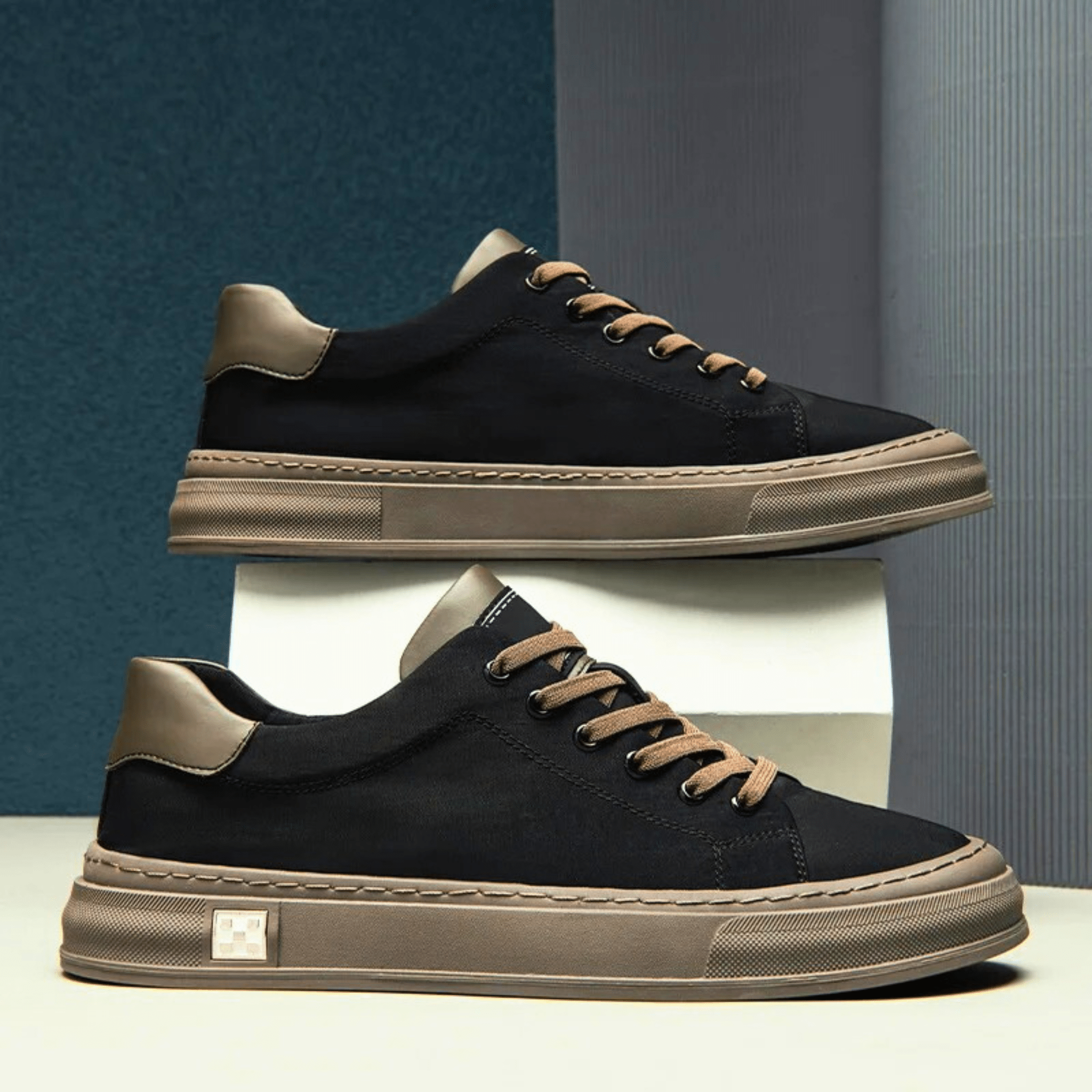 Herrsneakers Med Låga Snitt, Andningsbara, Lätta Och Vadderade Innersula
