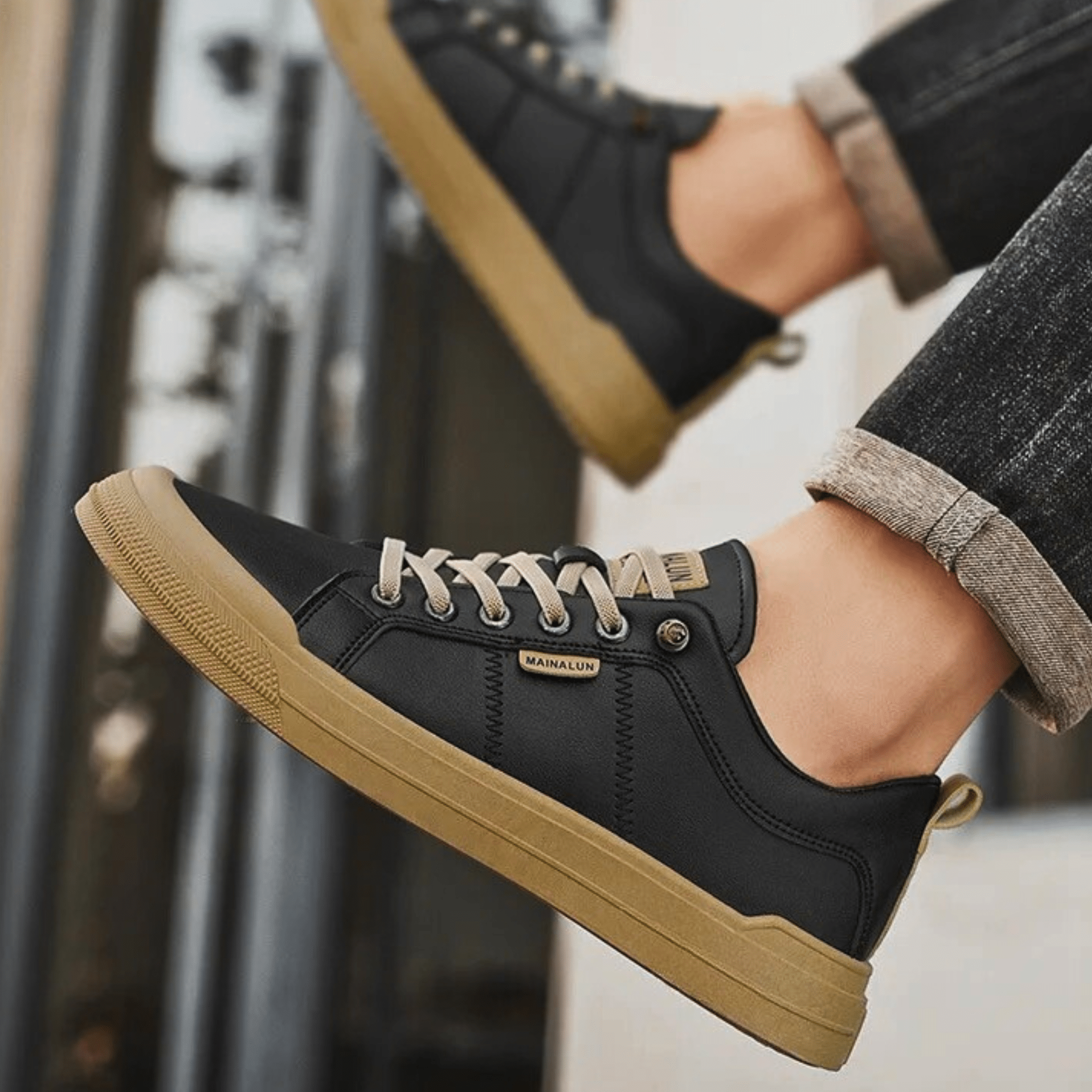 Herrsneakers Med Låg Dämpning, Förstärkt Söm, Lätt Design