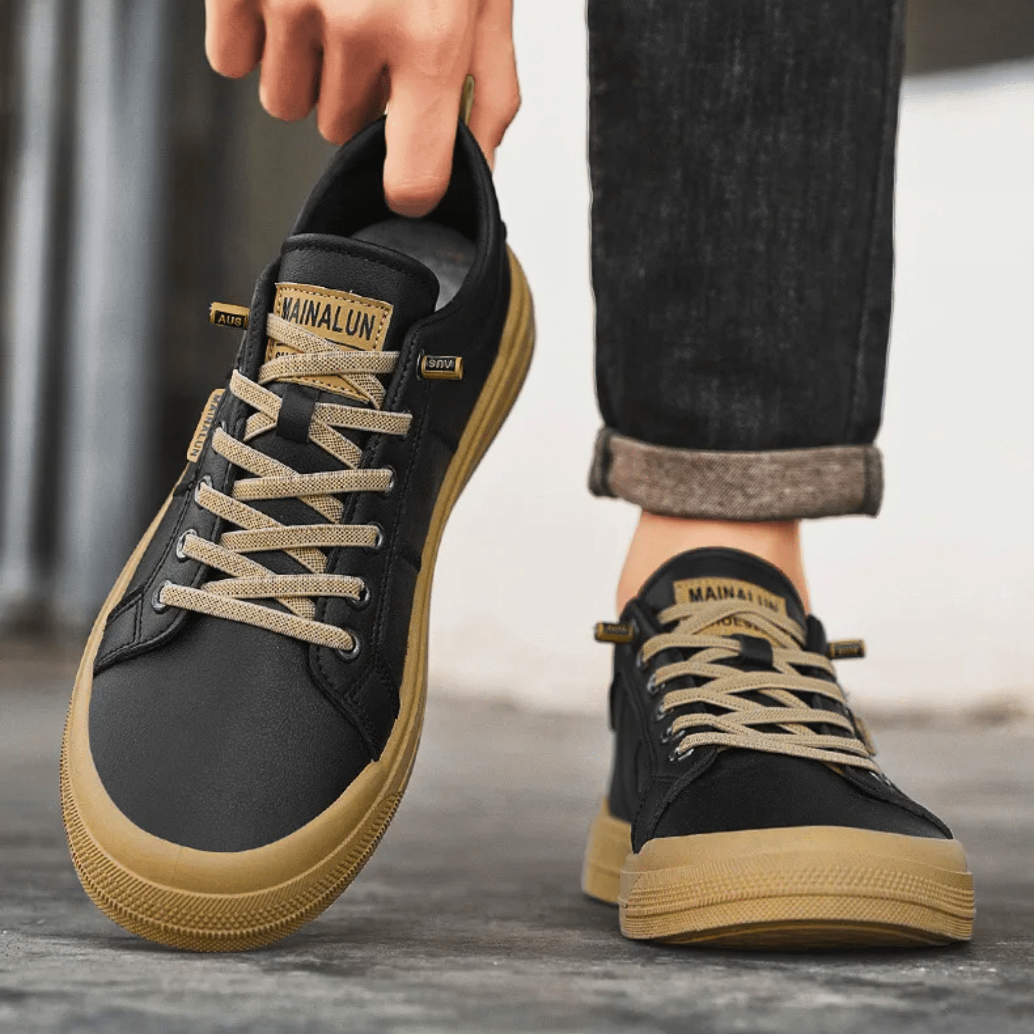 Herrsneakers Med Låg Dämpning, Förstärkt Söm, Lätt Design