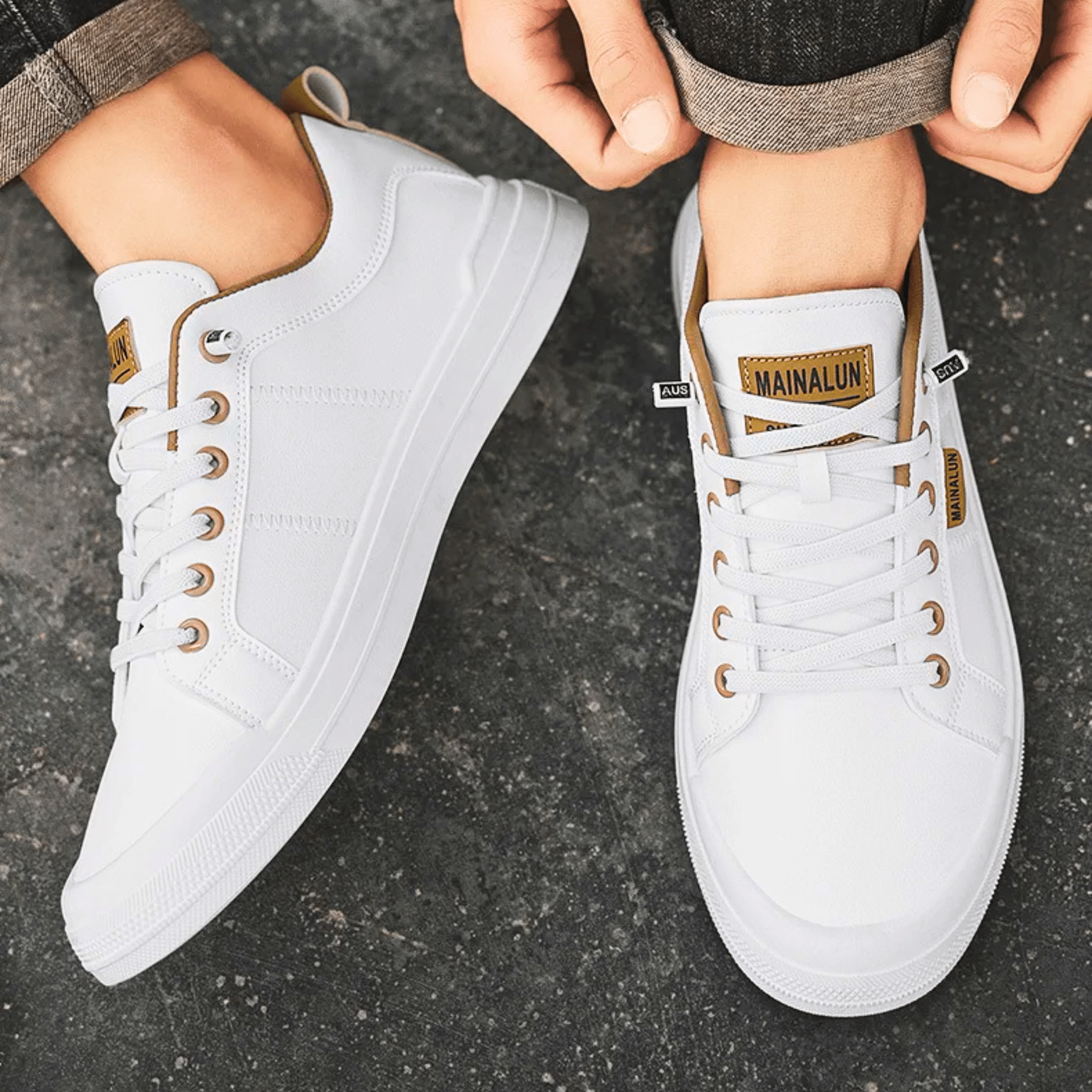 Herrsneakers Med Låg Dämpning, Förstärkt Söm, Lätt Design
