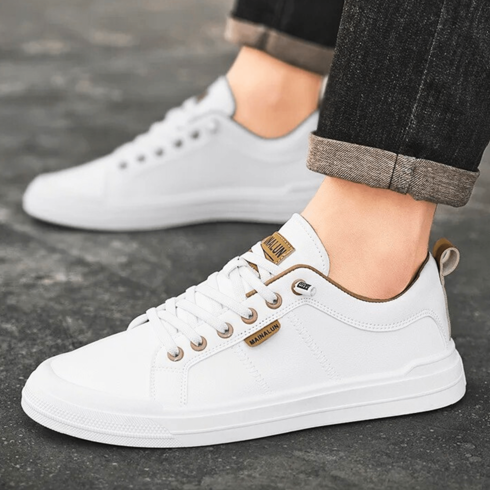 Herrsneakers Med Låg Dämpning, Förstärkt Söm, Lätt Design